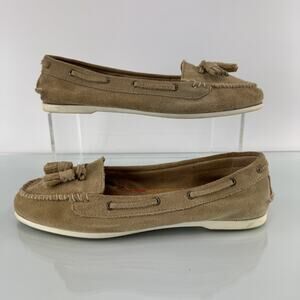Sperry Top-Sider Women's 8 B Tan Leather Tassel Slip On Moccasin Mocs Loafer